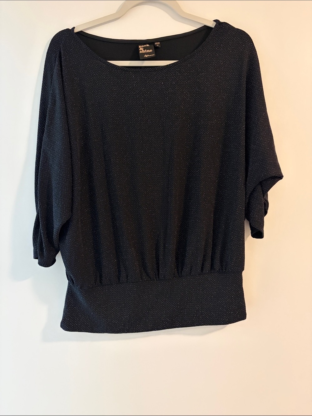 Reitmans Black Sparkle Knit Top